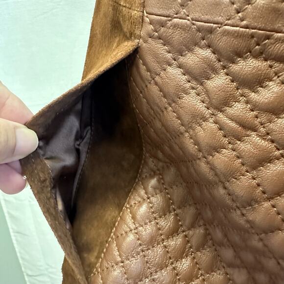 Isaac Mizrahi Live! Genuine Leather Quilted Jacket - Size 18W - Picture 5 of 12